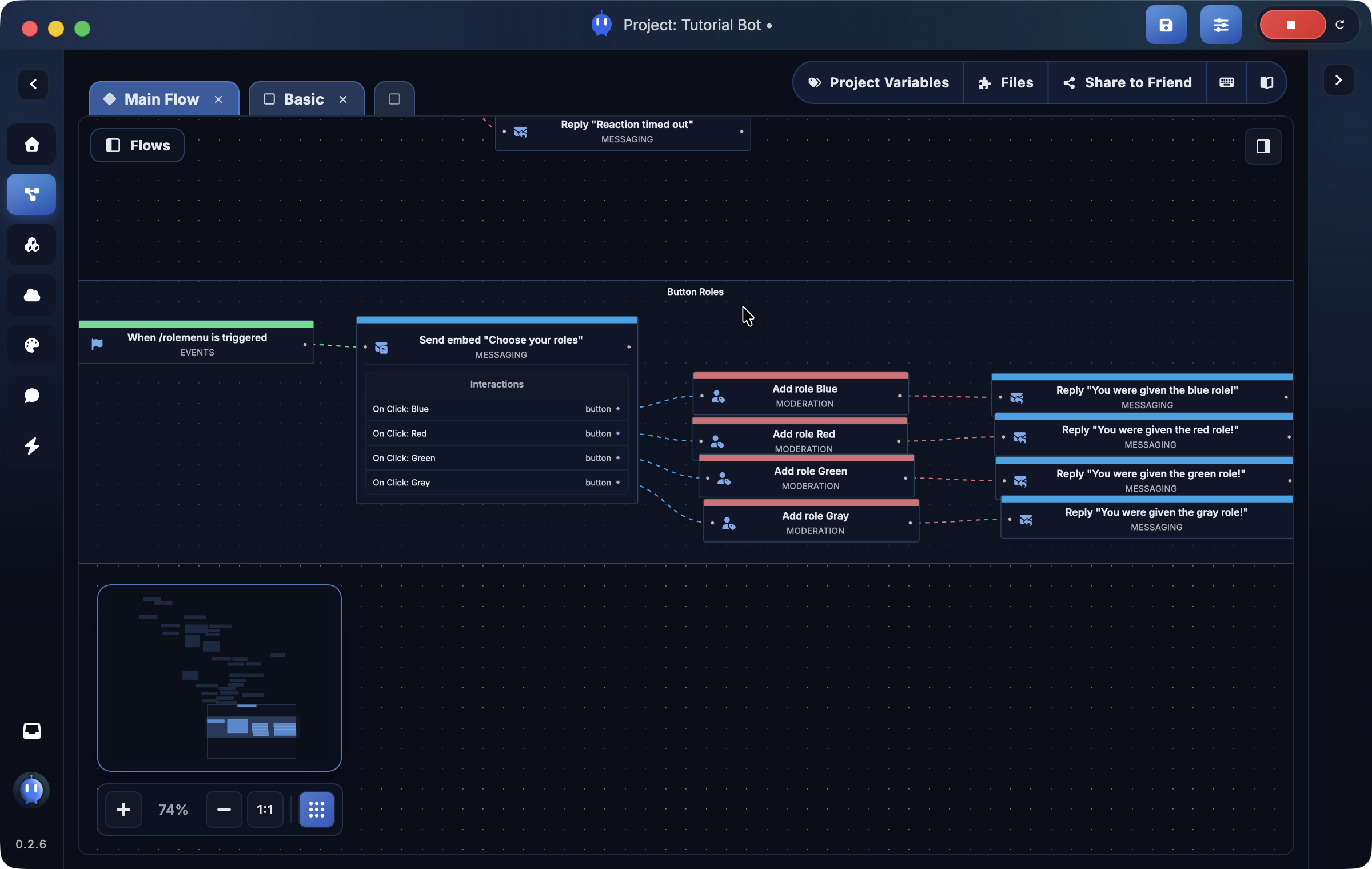 Visual Flow Editor interface