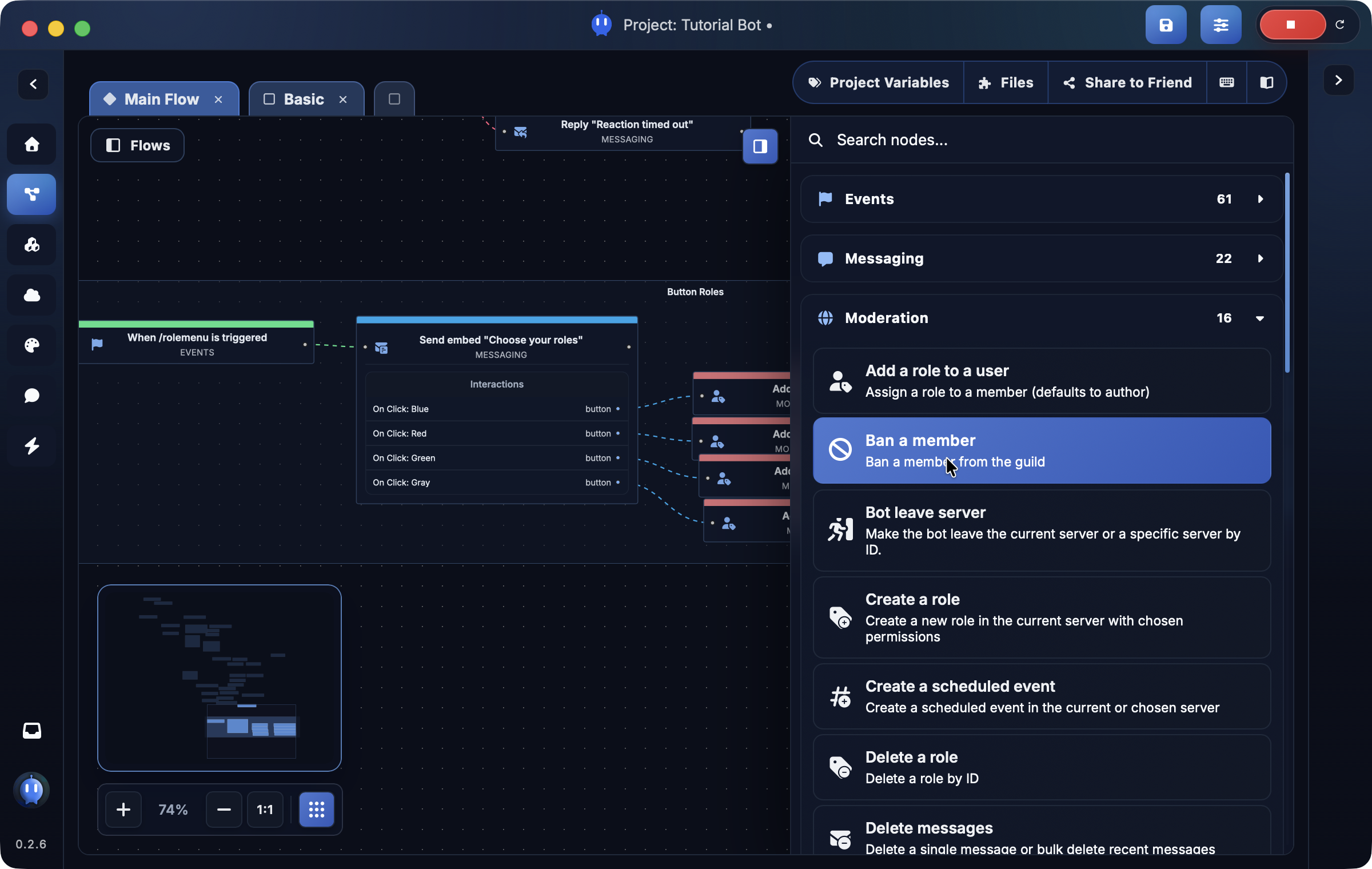 Node library and search panel